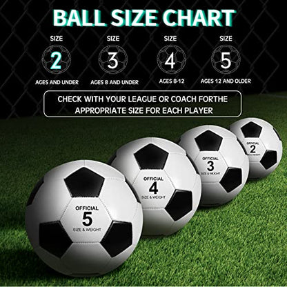 HyDren 24 Pack Soccer Balls Bulk with Pump Official Outside Christian Charity Donation Sport Soccer Balls Gifts for Teens Adults - size: 2