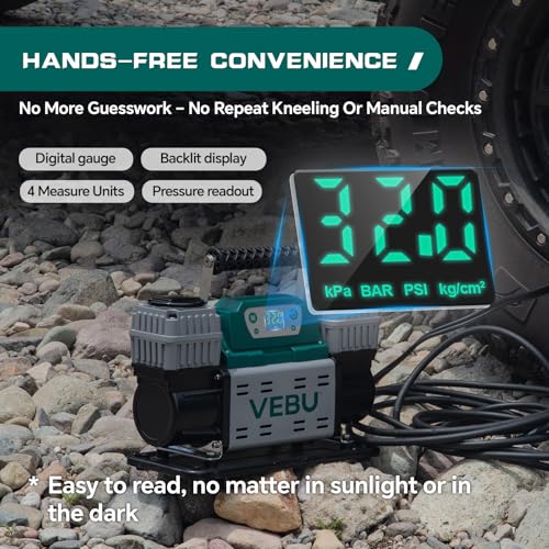 ‌Off-road Air Compressor 12V Tire Inflator, 150PSI with Auto Shut Off, Digital Display & Preset, 10.6CFM Fast Inflation for Off-road Vehicles, Trucks, SUVs, RVs, ATVs - style: Dual Cylinders + Digital Display