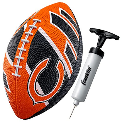 Franklin Sports NFL Team Footballs - Rubber Youth Mini Balls for All Teams - Kids 8.5" Football + Air Pump Sets - Official NFL Licensed - style: Chicago Bears