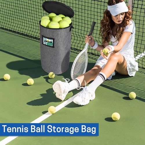 VISEMAN Portable Tennis Ball Basket for Training, Carrying and Storage - color: Gray