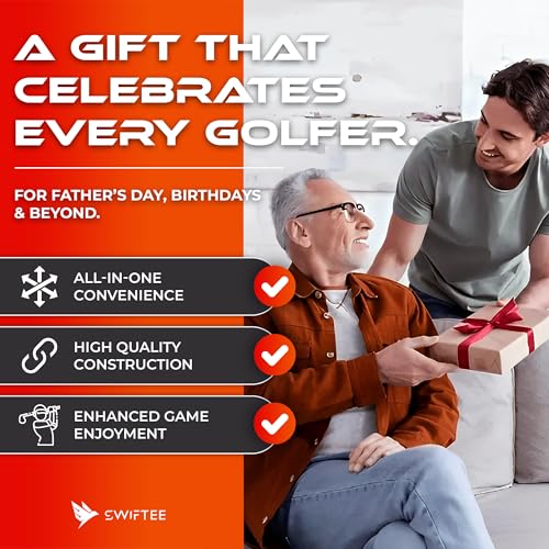 SWIFTEE Premium Golf Gift Set - The Signature 7-in-1 Multi-Tool for Golfers + Complete Accessory Pack (Tees, Ball Marker, Hat Clip, Pouch Towel) - Perfect Golf Gift