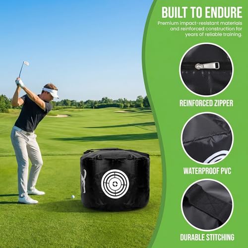 Golf Impact Bag - The Perfect Swing Trainer & Gift for Golf Enthusiasts - color: BLACK