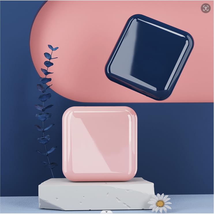 Retainer Case,Cute Mouthguard Case with Mirror,Slim Night Mouth Guard Case with Lid Hinge,Aligner Case,Inner Size 2.56, 2.36, 0.79inch - color: Pink