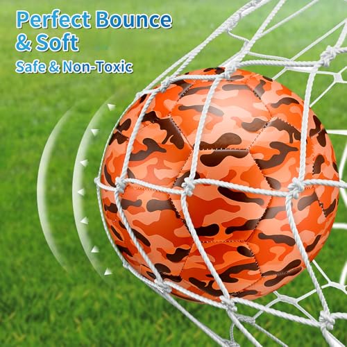 HyDren 4 Pcs Soccer Ball with Pump Official Size 4/5 Deflated Soccer Balls Bulk for Outdoor Indoor Practice Training Sport Gift for Kid Teen Youth Adult Back to School - size: Size 4, style: Camouflage