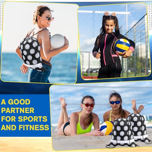 Saintrygo 12 Pcs String Bags Drawstring Back Sack with Reflective Stripe String Bags for Yoga Dance Swimming (Volleyball) - style: Volleyball