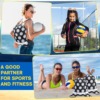 Saintrygo 12 Pcs String Bags Drawstring Back Sack with Reflective Stripe String Bags for Yoga Dance Swimming (Volleyball) - style: Volleyball