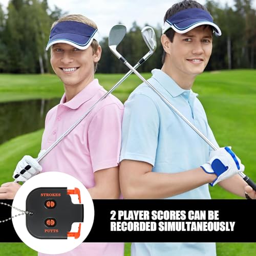 Golf Stroke Counter, Golf Score Keeper Clicker Counter, Disc Golf Accessories, Hand Counter Clicker with Chain, Putting Score Counter, Golf Game Scorekeeper, Scoring Keeper Golf Accessories (C)