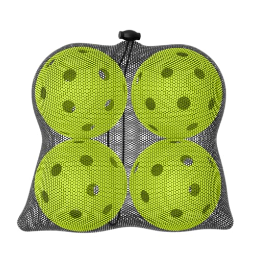 Great Call Athletics | Indoor Pickleballs USA Pickleball Approved Official 26 Hole Balls Sports Tournament Pack Free Mesh Bag - color: Green, style: 4 Pack