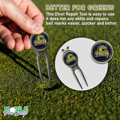 Divot Repair Tool Removable Magnetic Ball Marker-Best Divot Fixer - style: TENNESSEE TECH EAGLES