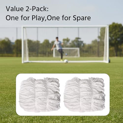Soccer Goal Net Replacement 6x4 Set of 2, Heavy Duty Polypropylene Soccer Nets for Backyard, All-Weather 6 ft x 4 ft Youth Goal Netting