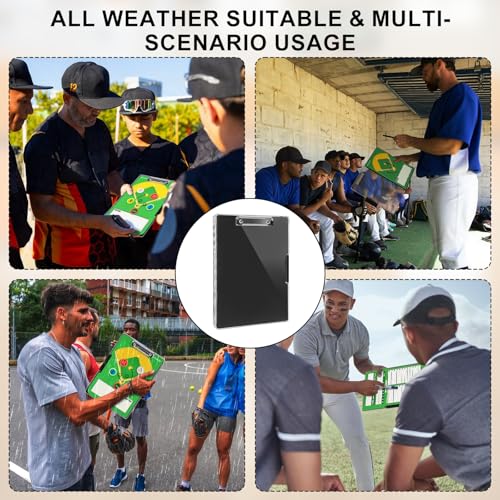 All-Weather Tactical Coaching Clipboard for Baseball - Double-Sided Dry Erase Lineup Board with Magnetic Pieces, Markers, Whistle & Case | Replaces Paper Lineup Cards | Perfect Coach Gift - style: baseball