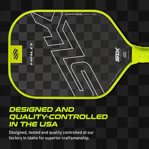 Selkirk Sport SLK Halo Raw Carbon Fiber Pickleball Paddle | Power, Pro and Control Pickleball Paddles | T700, 18K Ultraweave, Aramid Fiber LinkWeave | Designed & Controlled in USA - color: Control | Green | 2025, size: Max (All - Around Paddle)