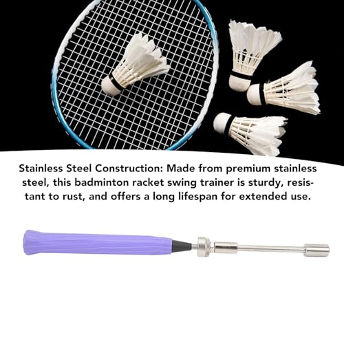 Professional Badminton Swing Trainer for Strength and Skills Improvement Adjustable Magnetic Feedback System Stainless Steel Portable Training Equipment for Beginners Adults Kids