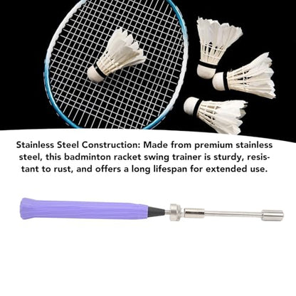 Professional Badminton Swing Trainer for Strength and Skills Improvement Adjustable Magnetic Feedback System Stainless Steel Portable Training Equipment for Beginners Adults Kids