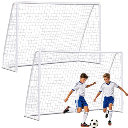 ZENY Portable Soccer Goal for Backyard,12x6 / 10x6.5 / 8x5 / 6x4 ft Kids Adults Soccer Net and Frame for Home Backyard Practice Training Goals, Soccer Training Equipment - style: 10 x 6.5 FT - 2 Pack