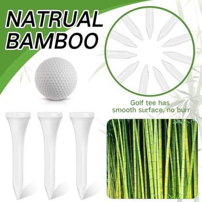 Mudder Golf Tees Bulk Wooden Bamboo Golf Tees Multicolor Wood for Men Balls Accessories