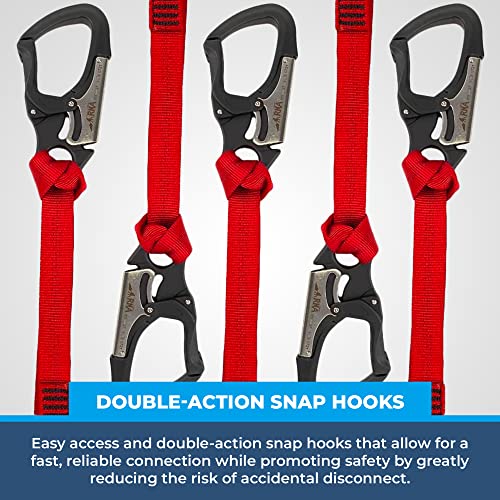RNA Rock-N-Arbor Squatch Draw Speed Line Slings, 1-Inch Nylon Speed Line with Double-Action Snap Hook, Arborist and Rigging Gear - size: 6-Pack