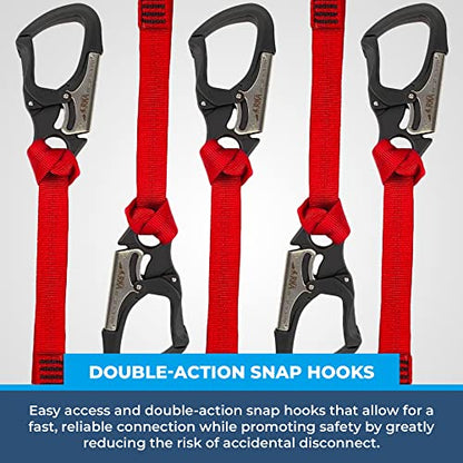 RNA Rock-N-Arbor Squatch Draw Speed Line Slings, 1-Inch Nylon Speed Line with Double-Action Snap Hook, Arborist and Rigging Gear - size: 6-Pack