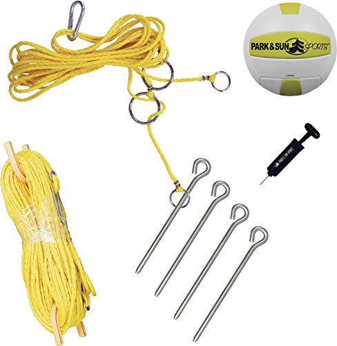 Park & Sun Sports Tournament Flex 1000 Volleyball Net System + Outdoor Volleyball Beach/Sand Adaptor Kit