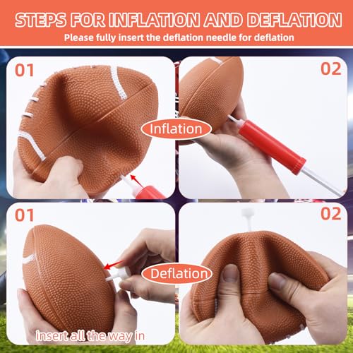 Football Toss Game Set with 4 Inflatable Balls – Football Throwing Target Toy for Kids Ages 8-12, Indoor & Outdoor Sports Activity for Boys and Girls Ages 3+