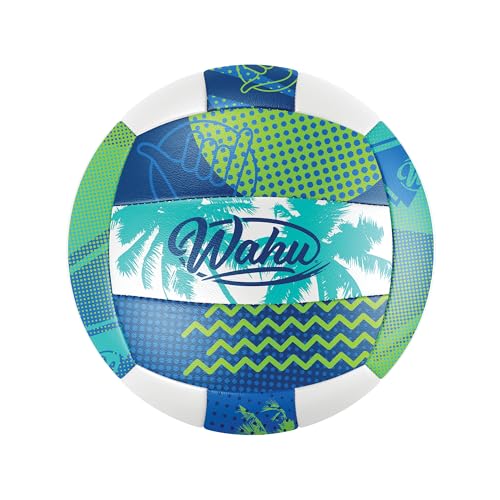 WAHU 100% Waterproof Soft Beach Volleyball for Play in and Out of Water, Outdoor Regulation Size 5 Volleyball for Beach and Pool, Green
