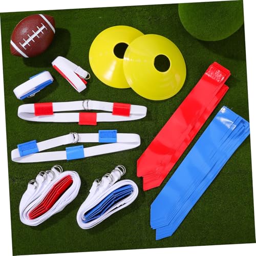 Flag Football Accessory Kit 12 Belts 4 Cones Football Flags Set Perfect for Youth Adult Players
