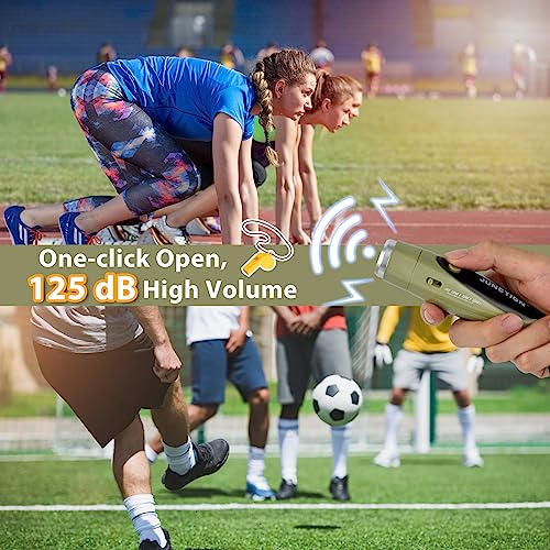 Electronic Whistles, Loudest Electric Whistles 3 Tones High Volume Whistle Hand Held for Coaches Referees Training Whistle Bulk, Outdoor Hiking Emergency Rescue Whistle Gifts - color: Military green