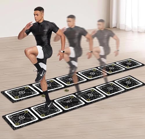 Rubber Agility Ladder 8.8 Ft Non-Slip Speed Agility Training Ladder for Soccer Footwork Training，Flat Agility Ladder for Children's Physical Training Equipment - color: 8.8 ft