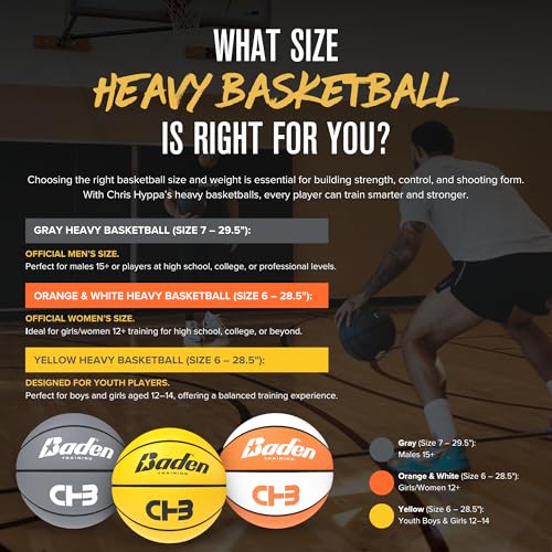 Baden | CHB Heavy Trainer Basketball | Premium Composite Cover | Men's, Women's & Youth Sizes - size: Women's 28.5"