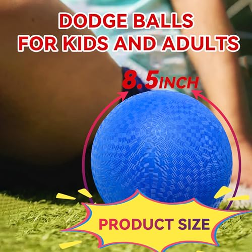 10 Inch Kickball Set, Playground Ball with Carrying Bag, Dodge Balls for Kids and Adults, Bouncing Sport Handball and Toy Ball, Outdoor Balls Official Camps