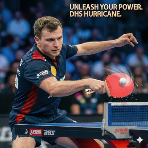 DHS Ping Pong Paddles with Fabric Paddle Cover Case，Sticky Rubber for Max Spin, 7-Ply Wood Table Tennis Racket, Tournament Ready