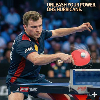 DHS Ping Pong Paddles with Fabric Paddle Cover Case，Sticky Rubber for Max Spin, 7-Ply Wood Table Tennis Racket, Tournament Ready