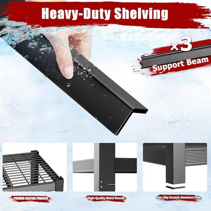62" W 3050LBS Storage Shelves Unit,5 Tier Heavy Duty Metal Shelving Unit and Storage Large Rack,72" H x62 W x24 D Adjustable Metal Shelving Unit,Garage Shelves for Basement,Warehouse - size: 24x62x72