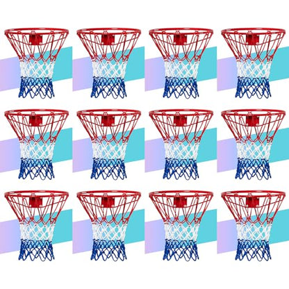 NEIJIANG Basketball Net Replacement, 2025 Upgrade Thick Professional Basketball Nets Heavy Duty Outdoor, All Weather Anti Whip Color Never Fade -12 Loops - style: 12Pcs