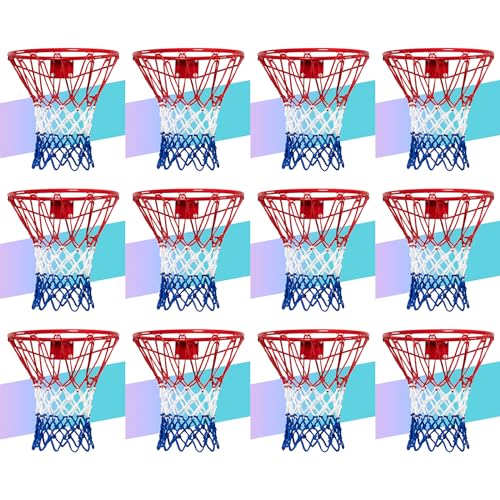 NEIJIANG Basketball Net Replacement, 2025 Upgrade Thick Professional Basketball Nets Heavy Duty Outdoor, All Weather Anti Whip Color Never Fade -12 Loops - style: 12Pcs