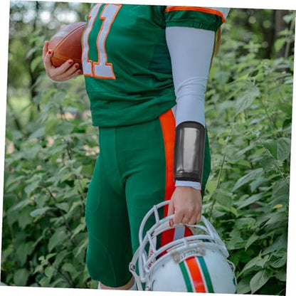 Toddmomy Football Tactical Wristband for Quarterback Play, Medium Black Sweatband with Arm Card Holder, Training Wristband for Youth Football and Baseball Coaching Accessories