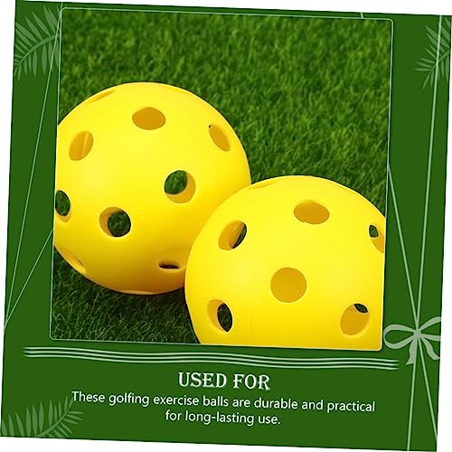 KOMBIUDA Golf for Golfing Training Golfing Hollow-Out Balls Golfing Training Balls Practice Balls Indoor Balls - color: Yellow
