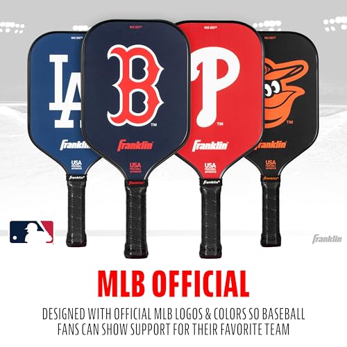 Franklin Sports MLB Team Pickleball Paddles - Official MLB Baseball Team Logo + Colors Pickleball Paddles - Signature Series 13MM Pickleball Paddle with MaxGrit - USA Pickleball (USAPA) Approved