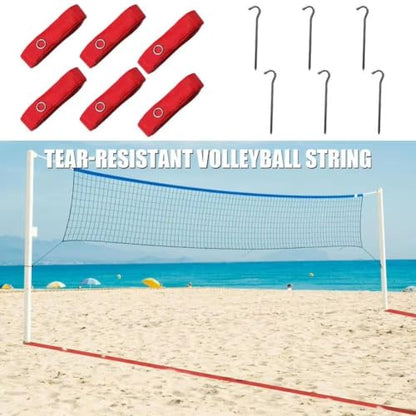 Volleyball Court Cords - Volleyyball Boundarry Webbing | Beach Volleyballl Lines for Heavy Duty Adjustable Sand Courrt Marking Kit | Outdoor Sports