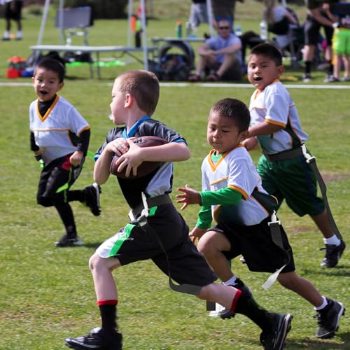 Peryiter 2/12/24/36 Player Flag Football Belt, Adjustable Football Belts and Flags for Kids Youth Adult Sport Team Training - color: Black