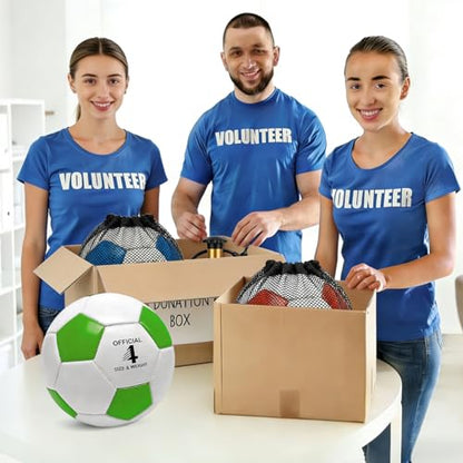 6 Pack Soccer Balls Size 5/4/3 Deflated Includes Soccer Ball with Pump and Net Bag, Pelota De Futbol Training Practice Sphere Competition for Indoor Outdoor