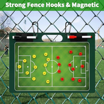 Magnetic Coach Marker Boards, Dry Erase Double-Sided Coach Lineup Clipboard, Coaches Gift, Fit for Basketball, Football, Soccer, Baseball - style: Soccer clipboard for coaches magnetic