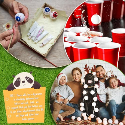 BBTO 300 Pcs 40 mm White Bulk Table Tennis Balls for Christmas Party Supplies Indoor Outdoor Games Entertainment Arts Crafts Activities