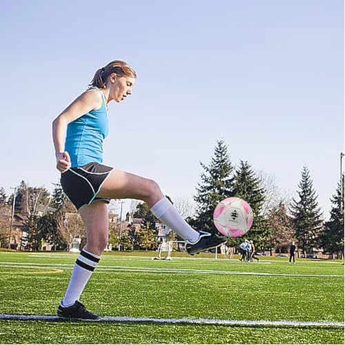 Soccer Ball Size 4 with Pump & Needle, Sofu PU Soccer Ball Kit for Indoor Outdoor Practicing Training Playing Game Gift Adult Play (Official Size 4)