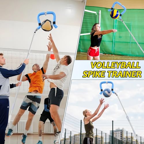 Cagaloi Volleyball Training System, Retractable Height 63-78 Inch, Spike Trainer with Hook - Lightweight for Serving, Spiking & Jump Practice, Real Ball Feel for All Skill Levels - （No Ball Included）