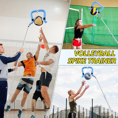 Cagaloi Volleyball Training System, Retractable Height 63-78 Inch, Spike Trainer with Hook - Lightweight for Serving, Spiking & Jump Practice, Real Ball Feel for All Skill Levels - （No Ball Included）