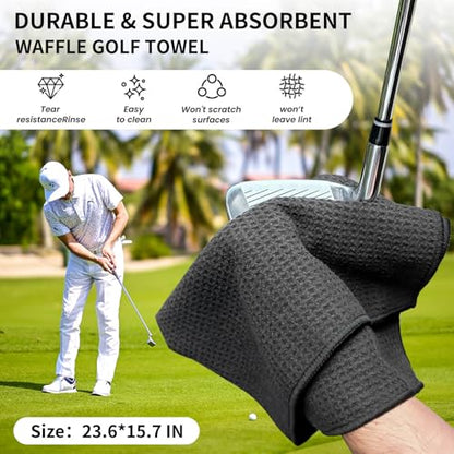Golf Club Cleaner, Non-Leaking Stretchable Golf Club Brush with Microfiber Golf Towel (23.6 * 15.7 in), Strong Bristles Golf Brush Can Hold 5oz Water, Essentials Golf Accessories for Men - style: 3 Towel and Brush
