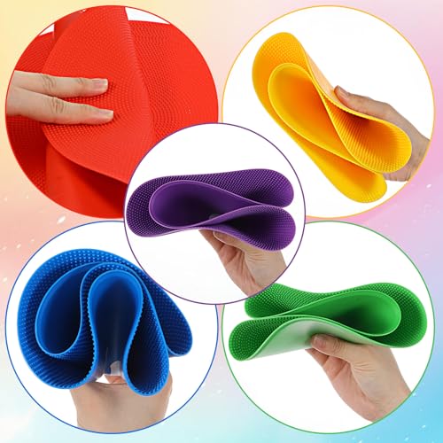 24 Pieces 9 Inch Poly Spots, Anti-Slip Spot Markers Floor Spots, Waterproof Flat Filed Cones Poly Dots for Agility Drills, Basketball, Football Training, Sport Activities and Exercise