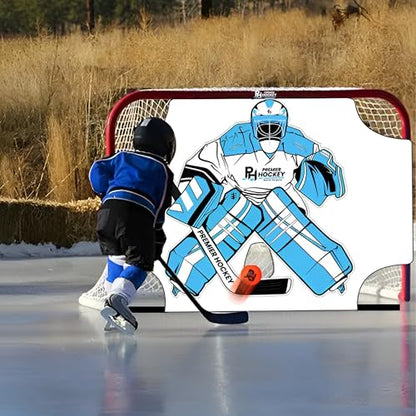 Street Hockey Goal & Shooter Tutor – Portable Hockey Net for Indoor & Outdoor Use – Hockey Training Equipment