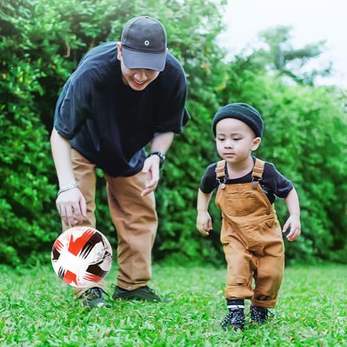 Soccer Ball Size 3 4 5 Soft Leather Anti Explosion Practice Training Boys Girls Adults with Pump Needle - color: Blue, size: Size 5